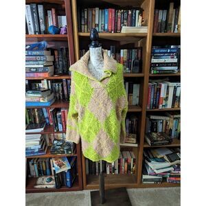 FREE people sunshine to follow argyle sweater sz s euc